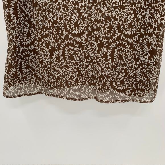 VTG Womens XL(16/18) Babydoll Top Brown V-Neck Layer Y2K Preppy Romantic Career - Picture 4 of 13